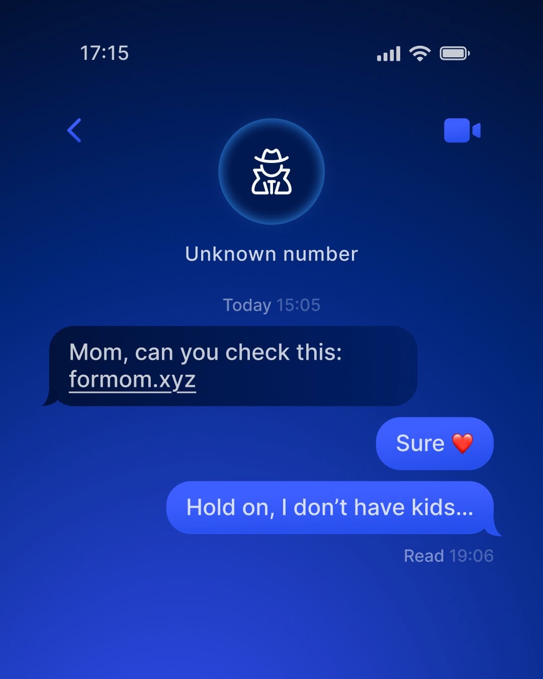 Chat-UI template - Scammer fail